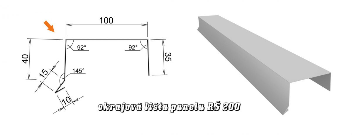 Okrajová lišta panelu var. B (13B / 2,4 kg)